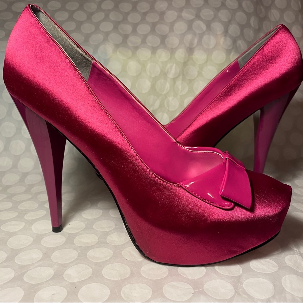 Paris Hilton Satin Bow Heels